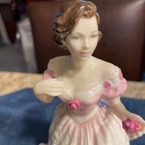 Royal Doulton Porcelain Figurine with Pink Details